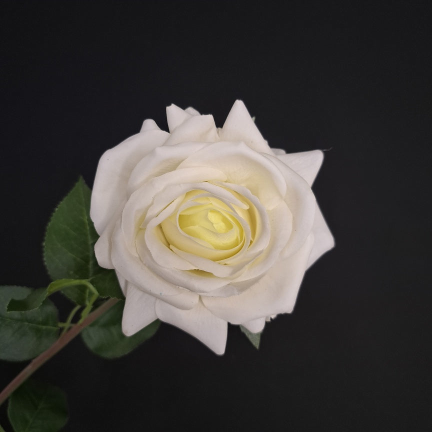 Premium Artificial Rose - White