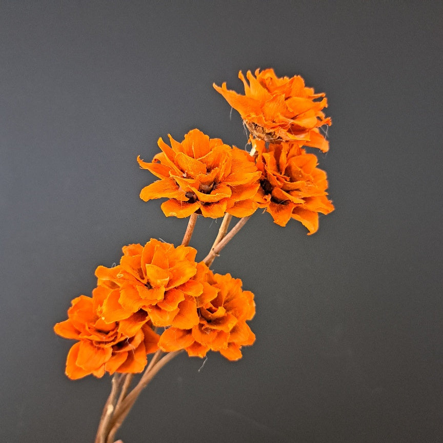 Hand Made Flowers - Camelia Orange