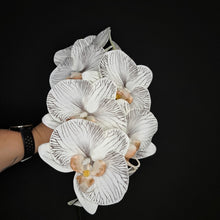 Load image into Gallery viewer, Premium Artificial Phalaenopsis Stem - White/Black
