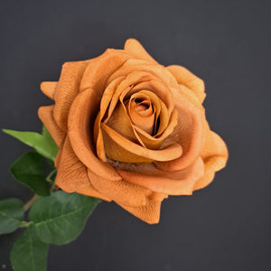 Premium Artificial Rose - Burnt Orange
